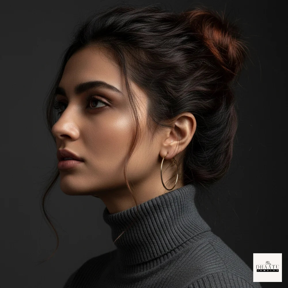 Chic Minimalist Anti-Tarnish Hoop Earrings - Gold & Silver Toned, Hypoallergenic & Nickel-Free