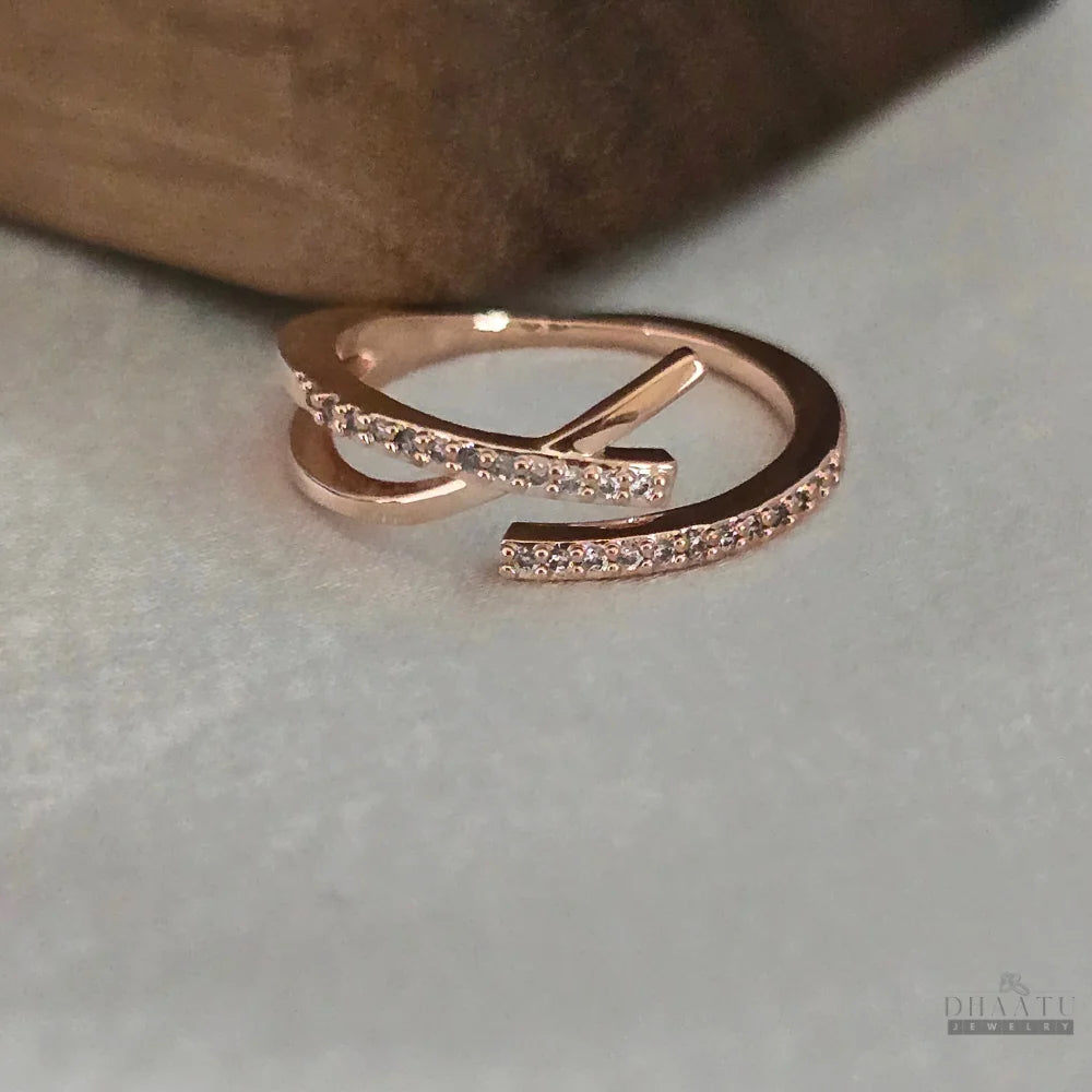 Dhaatu Crisscross Crystal Open Ring