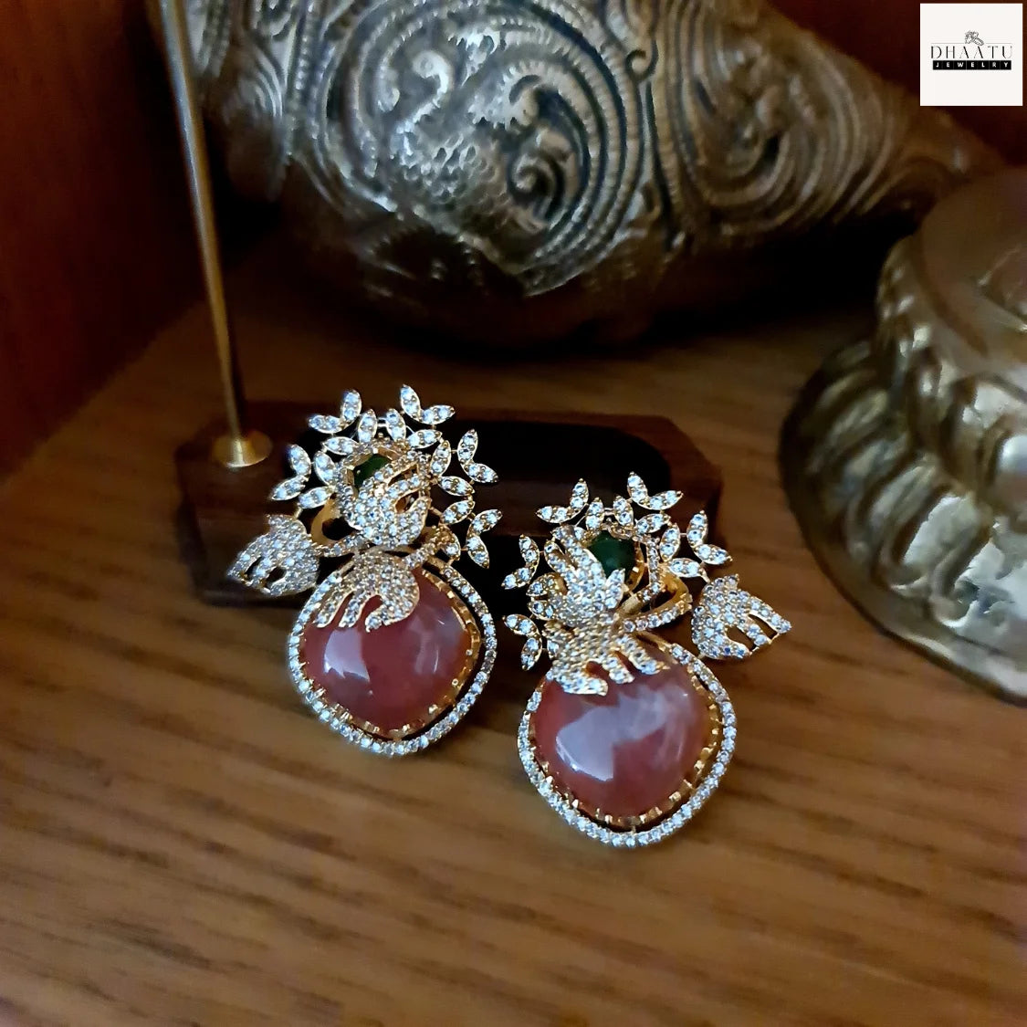 Rivaayat Collection CZ & Gemstone Statement Stud Earrings