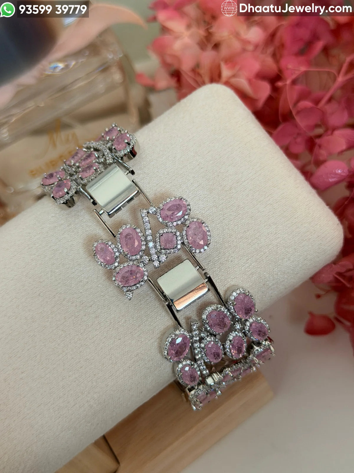 Multicolor Crystal Oval-Cut Statement Bracelet - 18cm to 21cm Extendable - Available in Pastel Pink, Emerald Green, Sapphire Blue, and Rainbow Mix