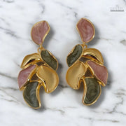 Modern Sculptural Leaf Dangle Earrings
