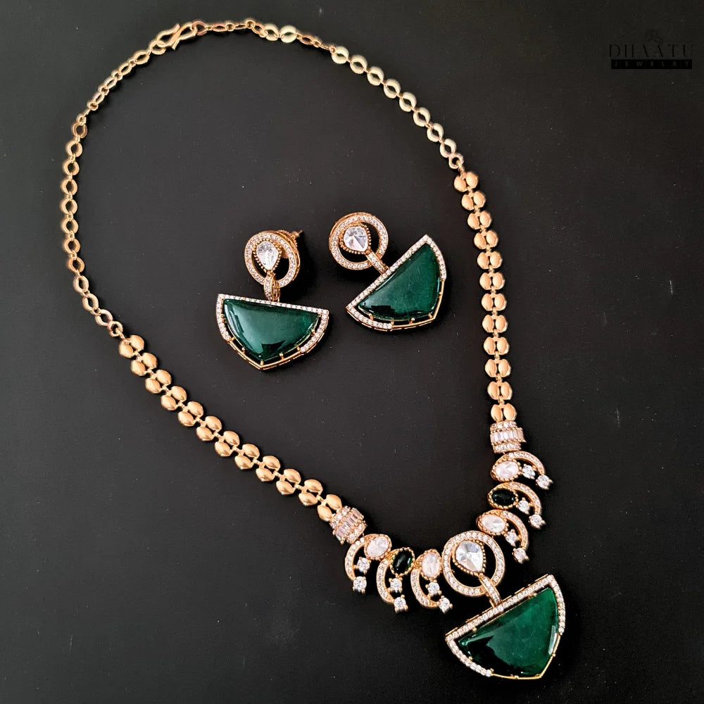Elegant Gold-Tone Statement Jewelry Set with Accents
