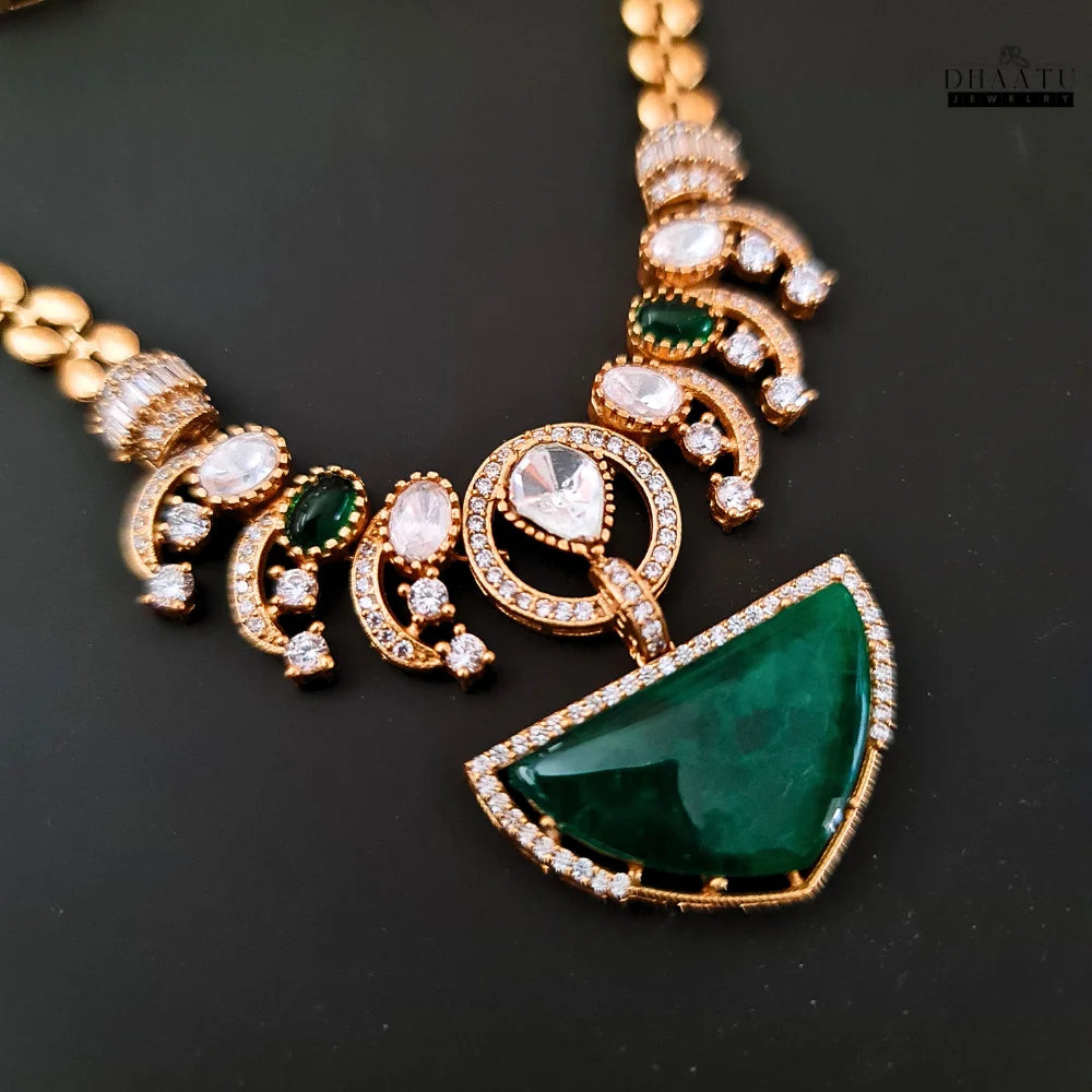 Elegant Gold-Tone Statement Jewelry Set with Accents