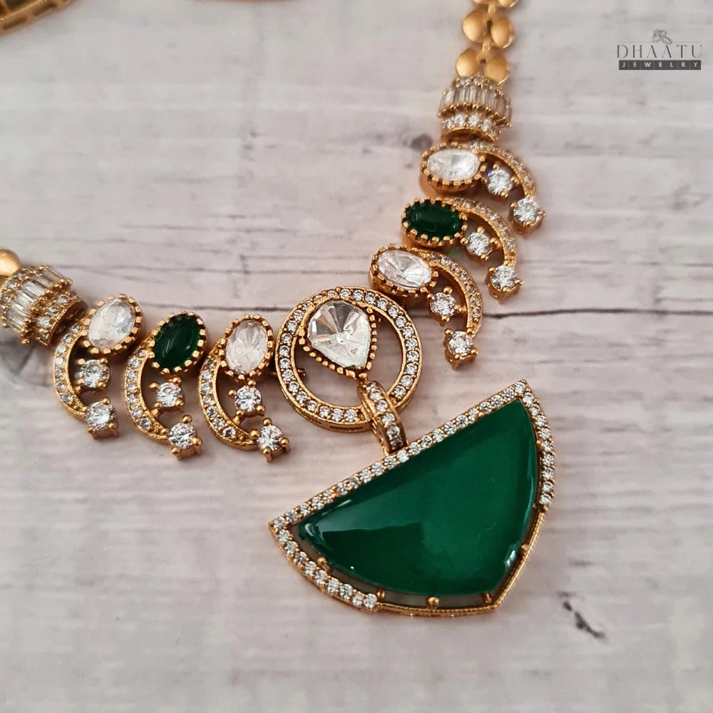 Elegant Gold-Tone Statement Jewelry Set with Accents