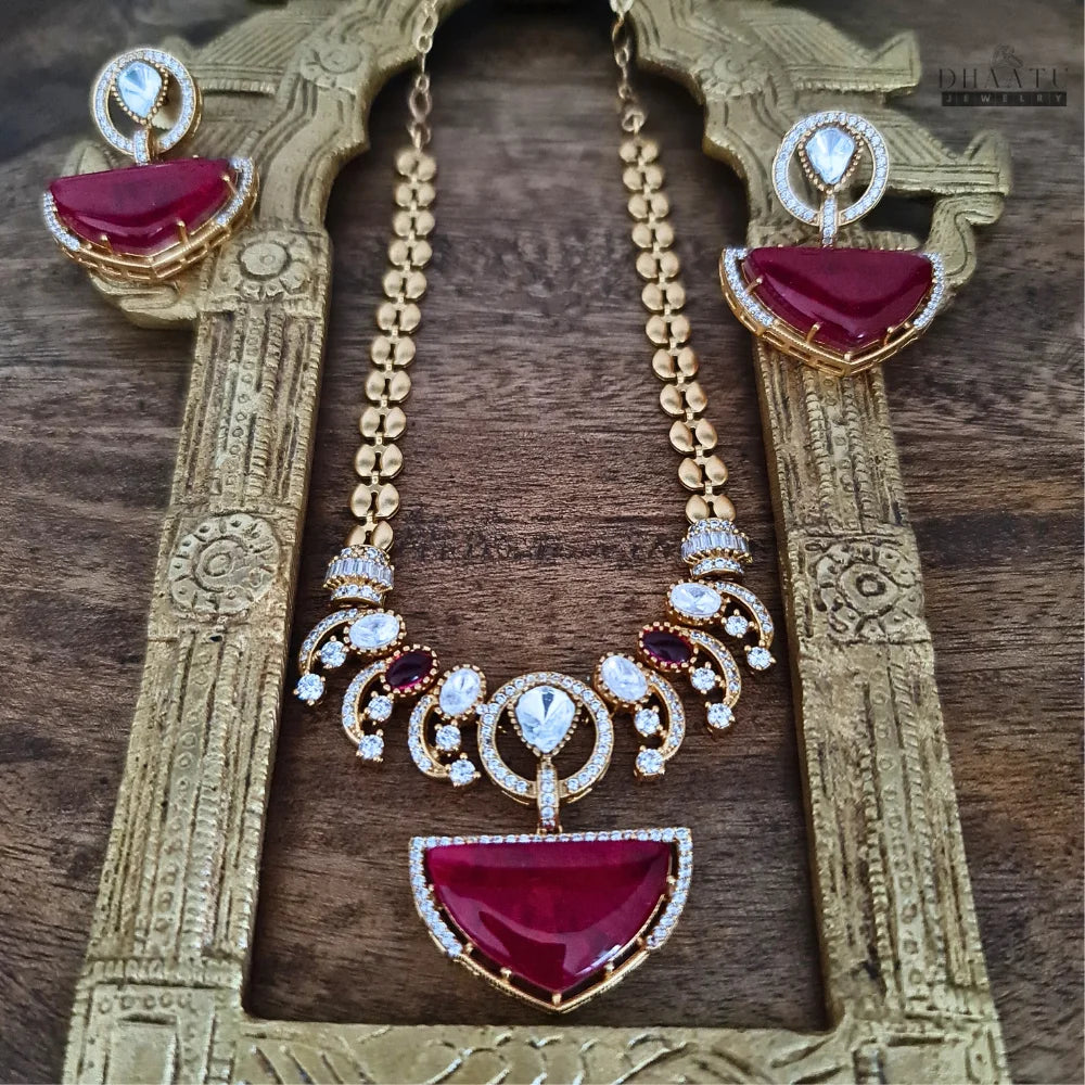Elegant Gold-Tone Statement Jewelry Set with Accents