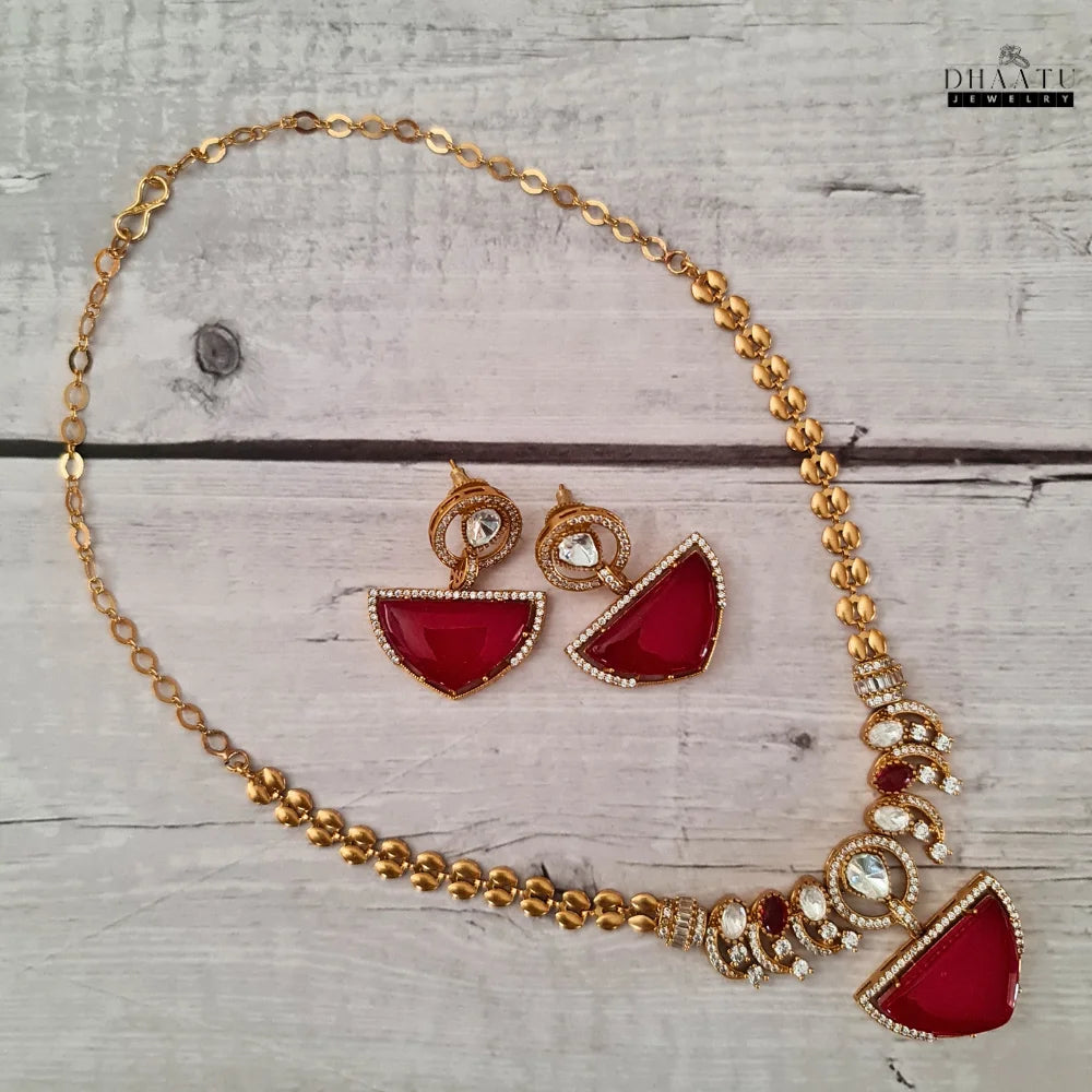 Elegant Gold-Tone Statement Jewelry Set with Accents