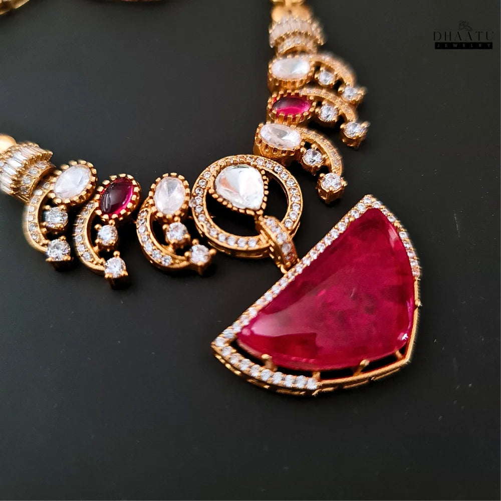 Elegant Gold-Tone Statement Jewelry Set with Accents