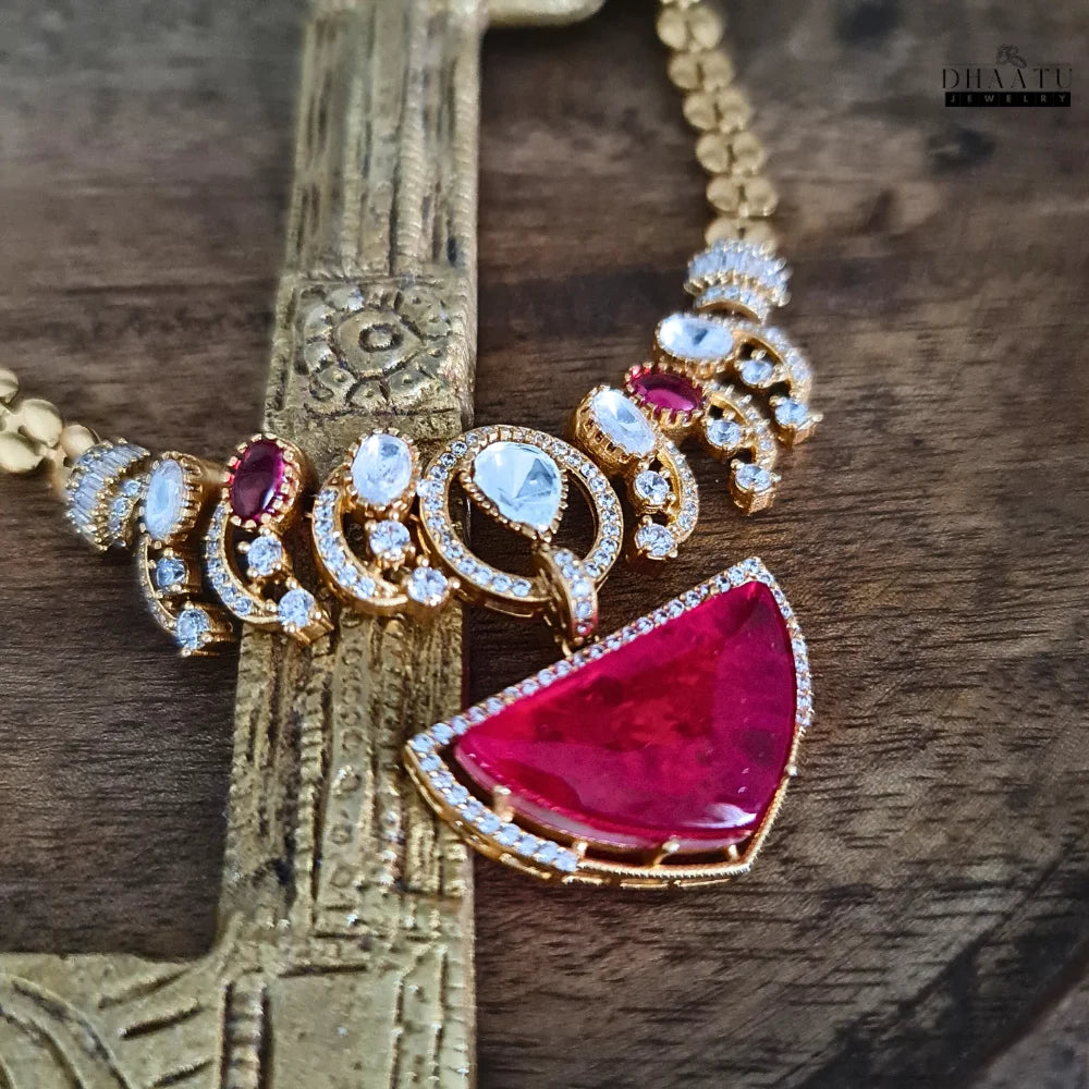 Elegant Gold-Tone Statement Jewelry Set with Accents