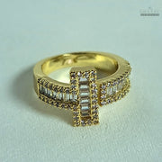 Dhaatu Geometric Bar & Pave Crystal Fashion Ring