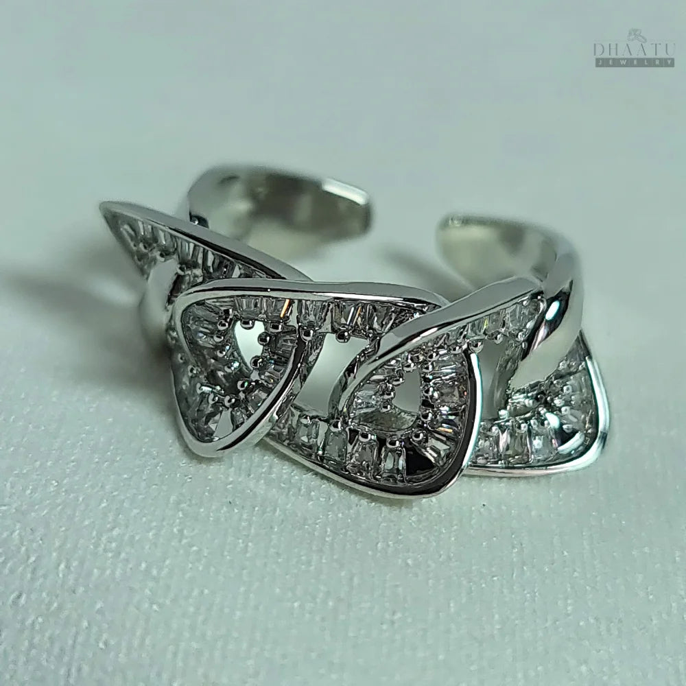 Dhaatu Interlocking Crystal Fashion Ring