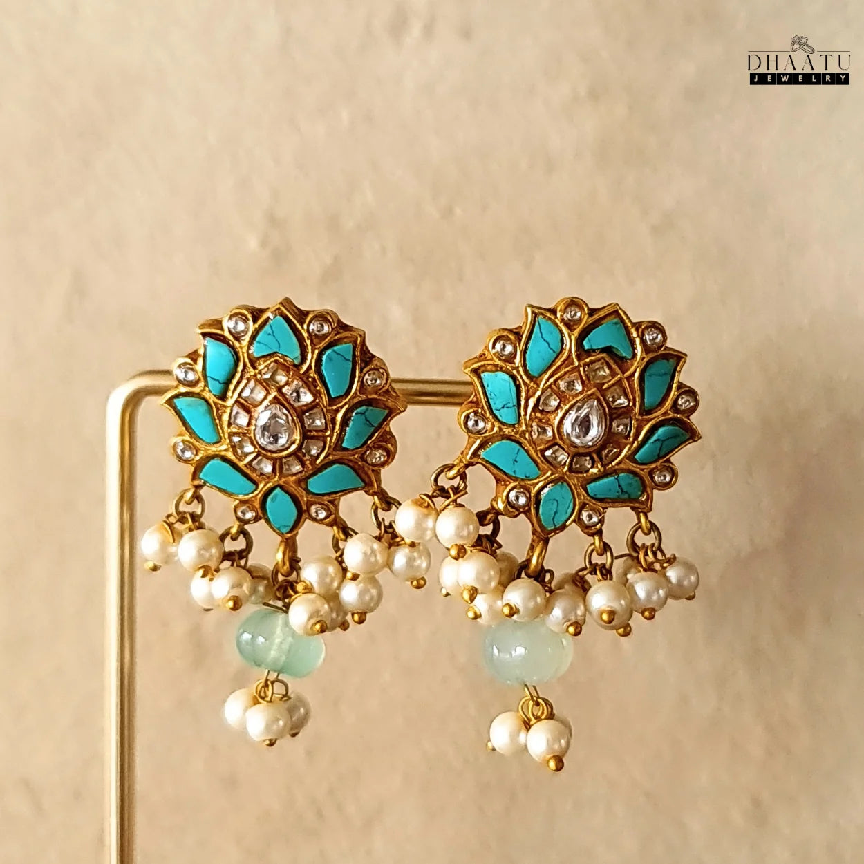 Regal Turquoise & Pearl Bridal Firoza Choker Necklace Set | Indian Royal Bridal Jewelry | Meenakari Wedding Necklace & Earrings