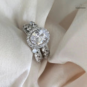Dhaatu Oval Halo Crystal Statement Ring