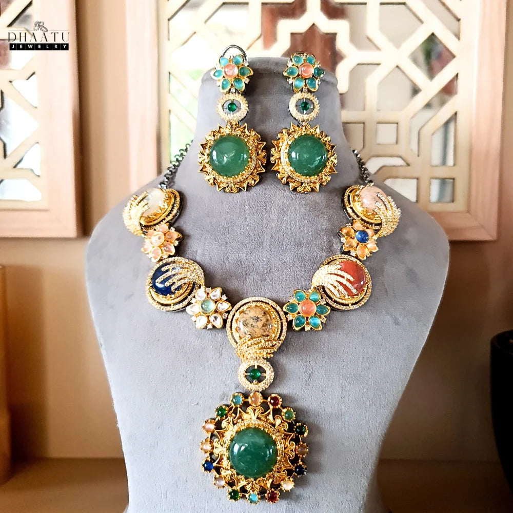 Dhaatu Rivaayat Collection - "Ruhani" Statement Necklace Set