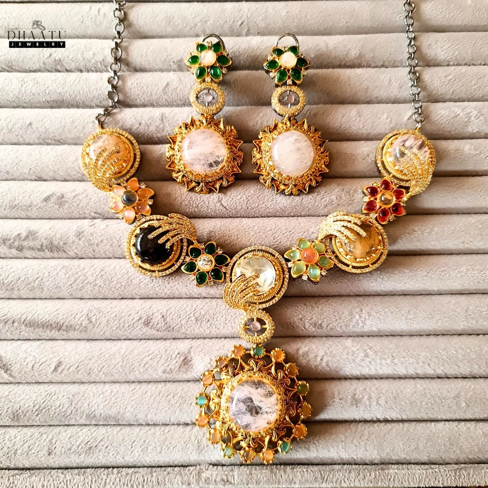 Dhaatu Rivaayat Collection - "Ruhani" Statement Necklace Set