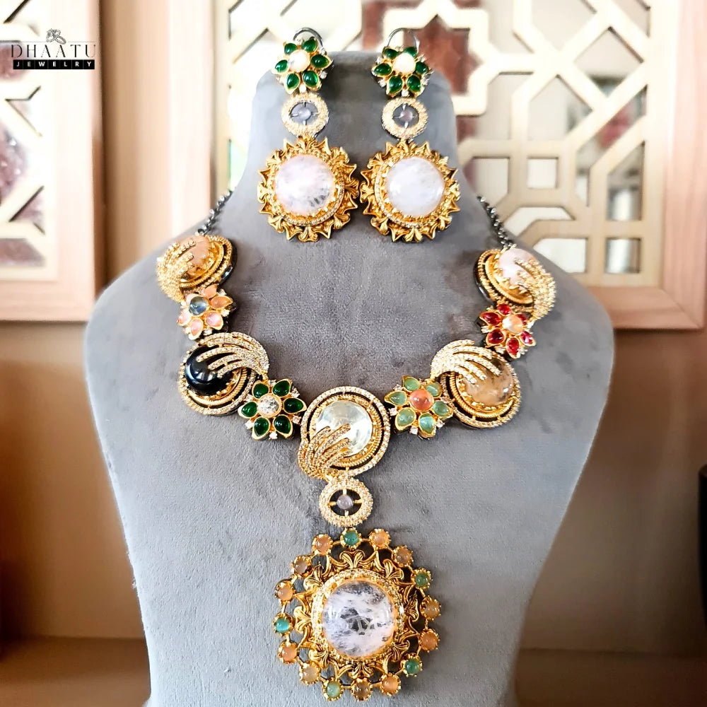 Dhaatu Rivaayat Collection - "Ruhani" Statement Necklace Set