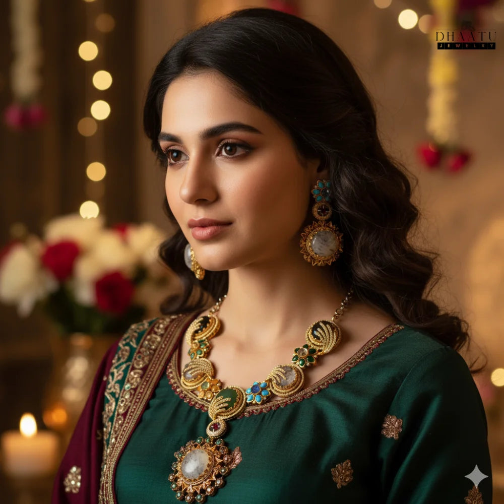 Dhaatu Rivaayat Collection - "Ruhani" Statement Necklace Set