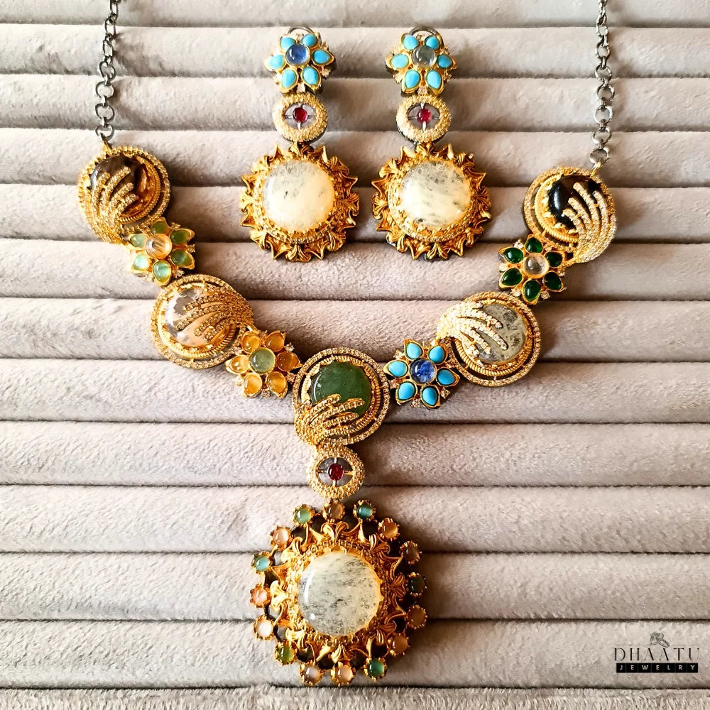 Dhaatu Rivaayat Collection - "Ruhani" Statement Necklace Set