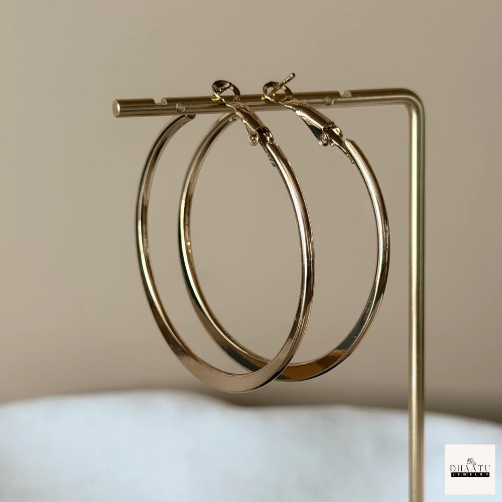 Dhaatu Classic Anti-Tarnish Tube Hoop Earrings | Gold & Silver (3.5cm & 4.5cm)