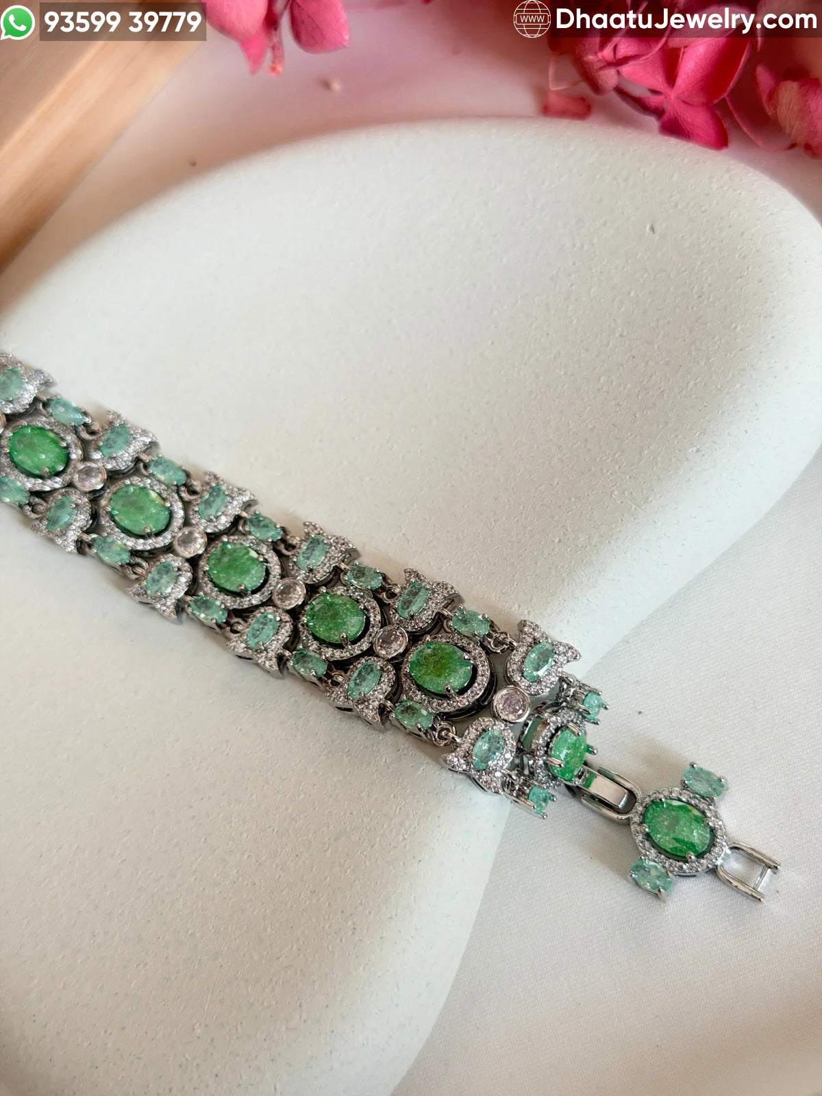 Victorian-Style Multi-Stone AD/CZ Statement Bracelet - Adjustable 18cm to 21cm - 4 Color Variants