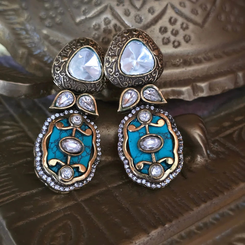 Exquisite Jadau Polki Style Choker Necklace & Earring Set - Traditional Indian Jewelry