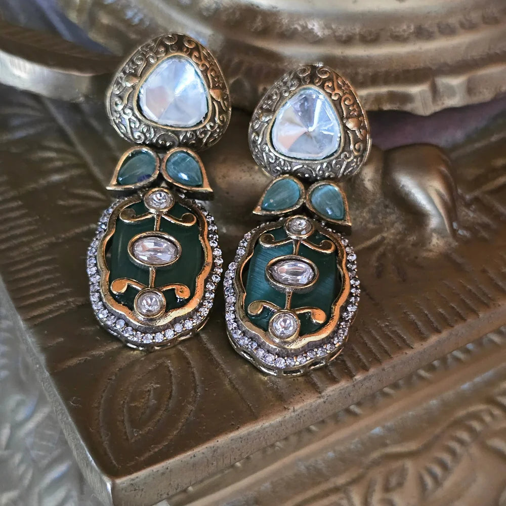 Exquisite Jadau Polki Style Choker Necklace & Earring Set - Traditional Indian Jewelry