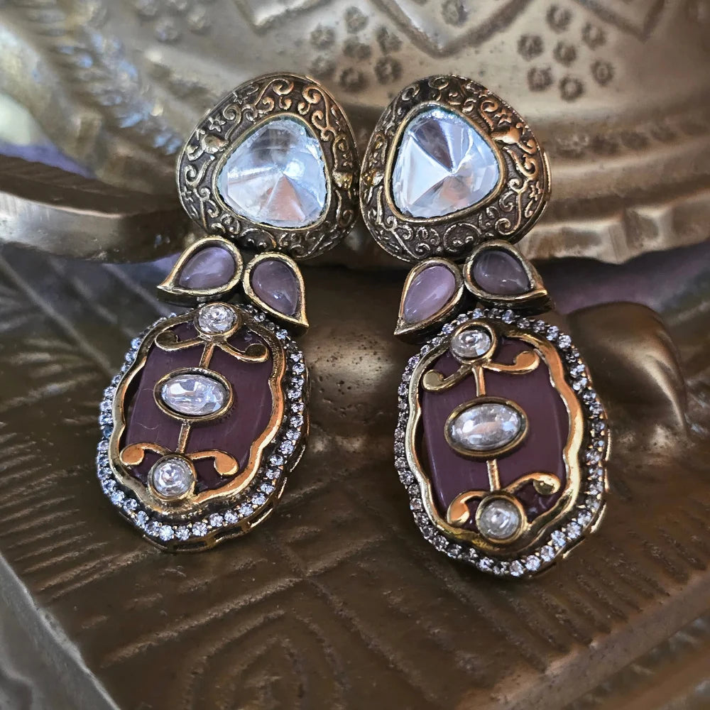 Exquisite Jadau Polki Style Choker Necklace & Earring Set - Traditional Indian Jewelry