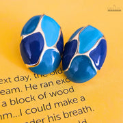 Geometric Enamel Studs - Multi Color With Gold Accents