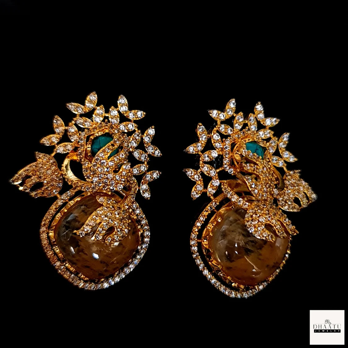 Rivaayat Collection CZ & Gemstone Statement Stud Earrings