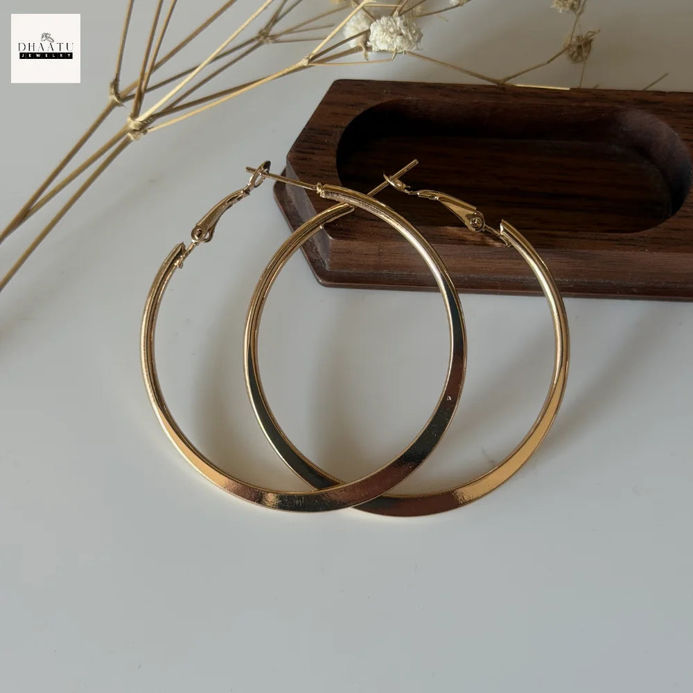 Dhaatu Classic Anti-Tarnish Tube Hoop Earrings | Gold & Silver (3.5cm & 4.5cm)