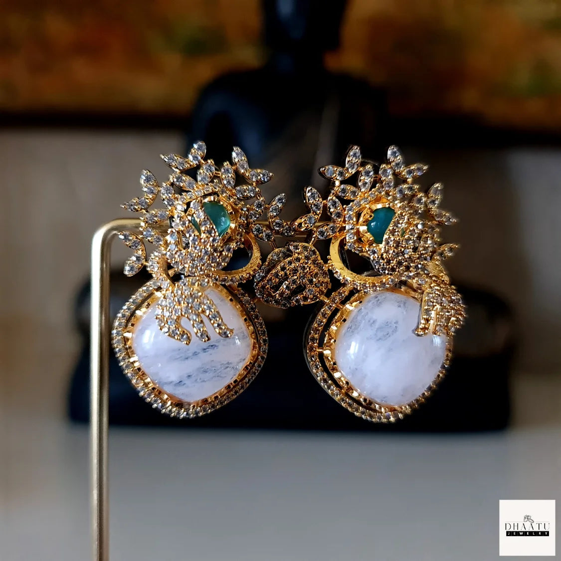 Rivaayat Collection CZ & Gemstone Statement Stud Earrings