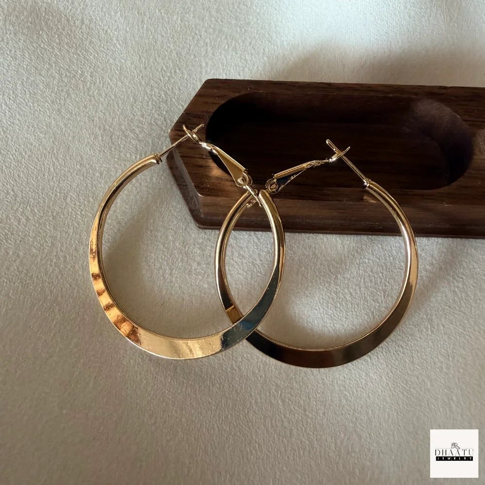 Dhaatu Classic Anti-Tarnish Tube Hoop Earrings | Gold & Silver (3.5cm & 4.5cm)
