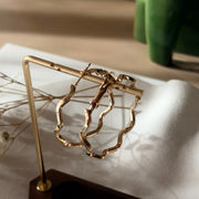 Chic Wave/Wavy Hoop Earrings for Women - Gold Plated & Silver Toned, Fashion Jewelry