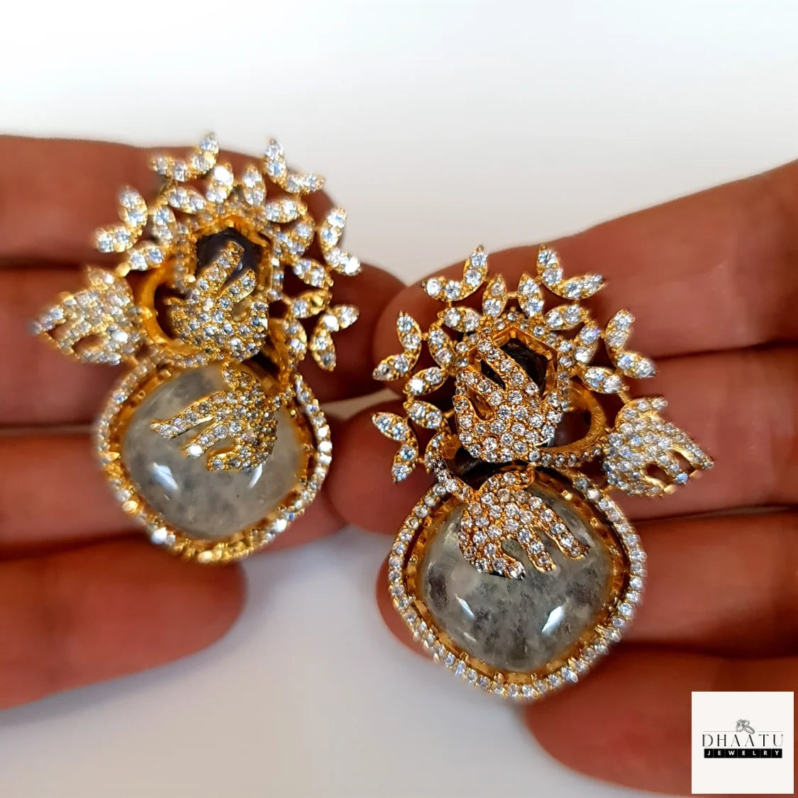 Rivaayat Collection CZ & Gemstone Statement Stud Earrings