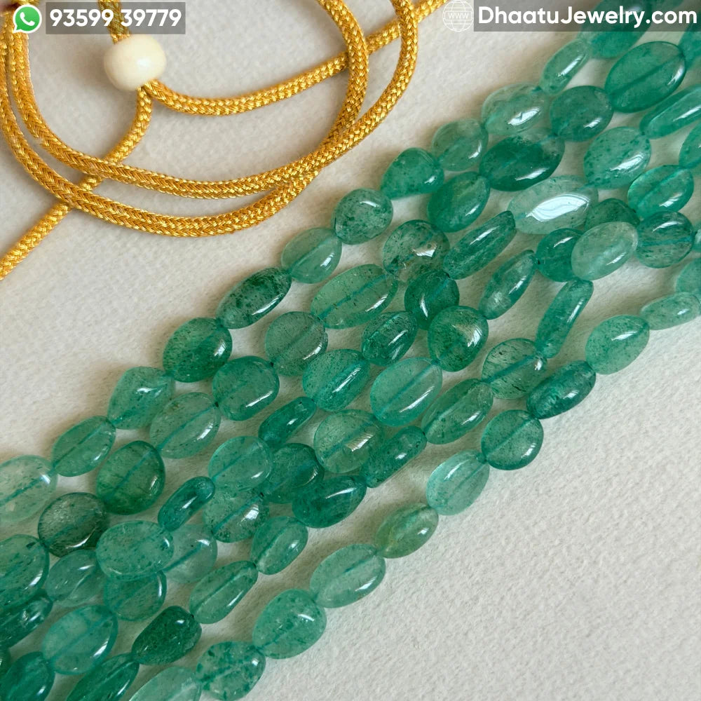 Natural Green Aventurine 6-Layer Beaded Choker Necklace - Handcrafted 23cm Statement Jewelry