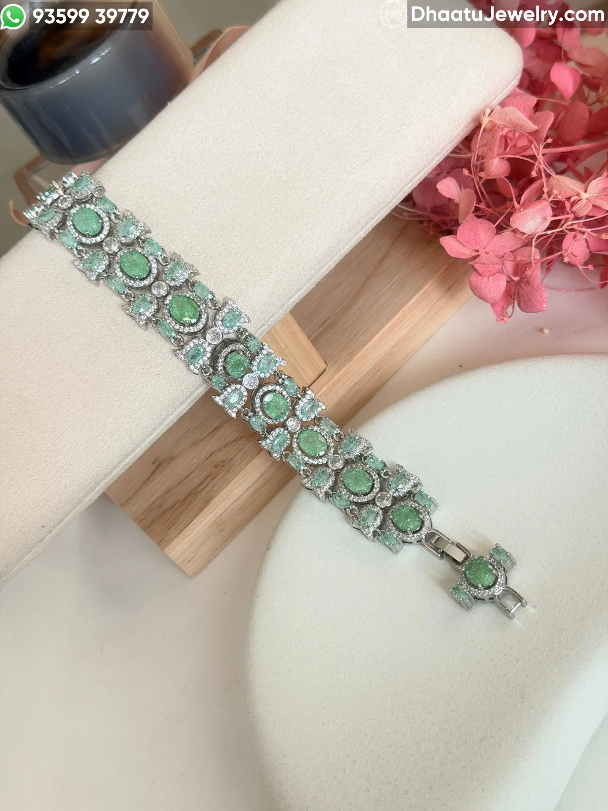 Victorian-Style Multi-Stone AD/CZ Statement Bracelet - Adjustable 18cm to 21cm - 4 Color Variants