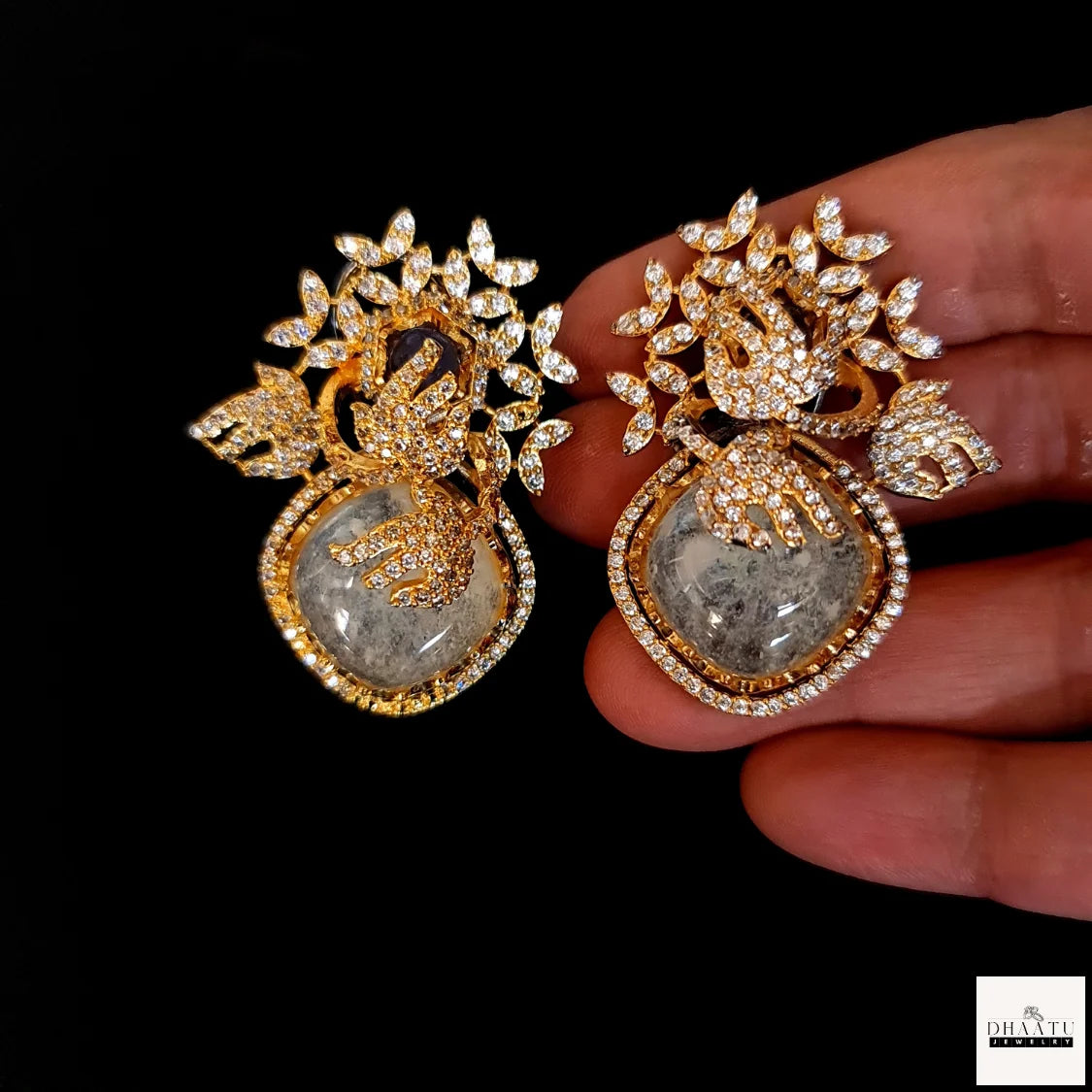 Rivaayat Collection CZ & Gemstone Statement Stud Earrings