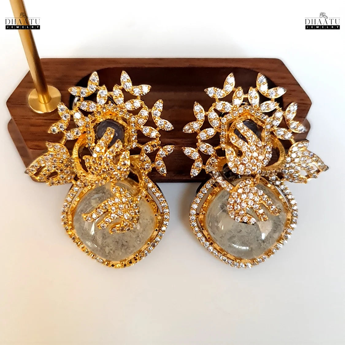Rivaayat Collection CZ & Gemstone Statement Stud Earrings