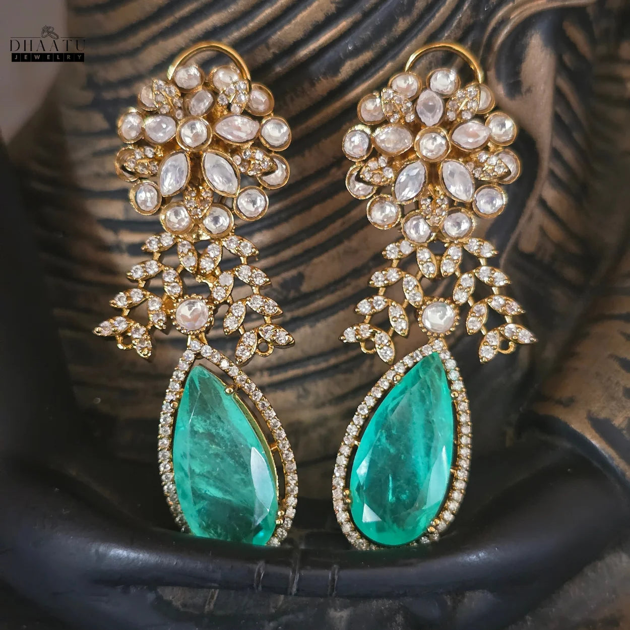 Exquisite Bridal Choker Necklace Set with Kundan & Baroque Pearls & Dangler Earrings | Black or Gold finish | 6 Variants