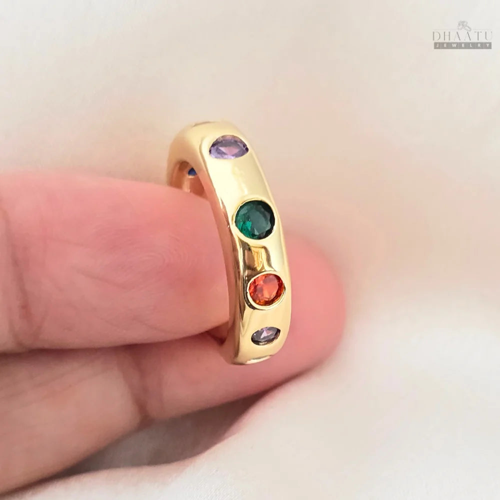 Elegant Channel-Set Gemstone Ring