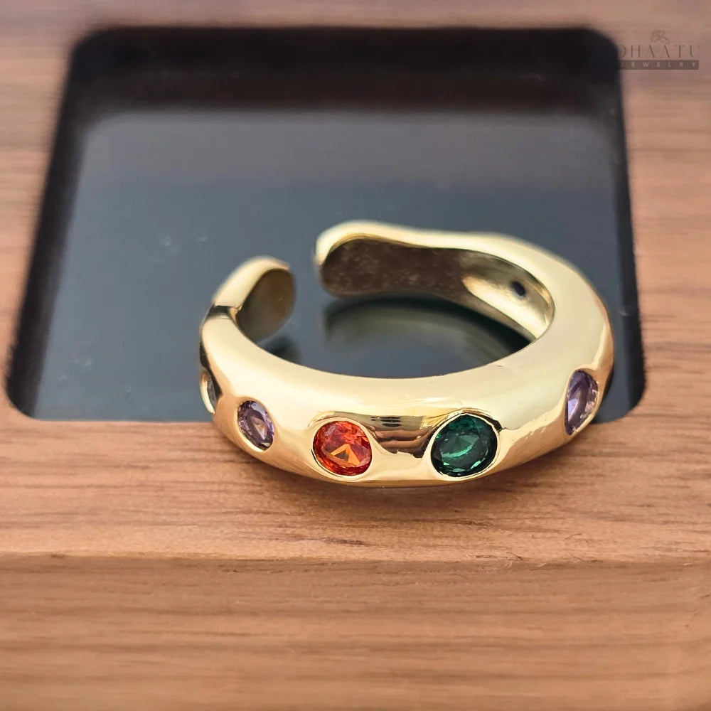 Elegant Channel-Set Gemstone Ring