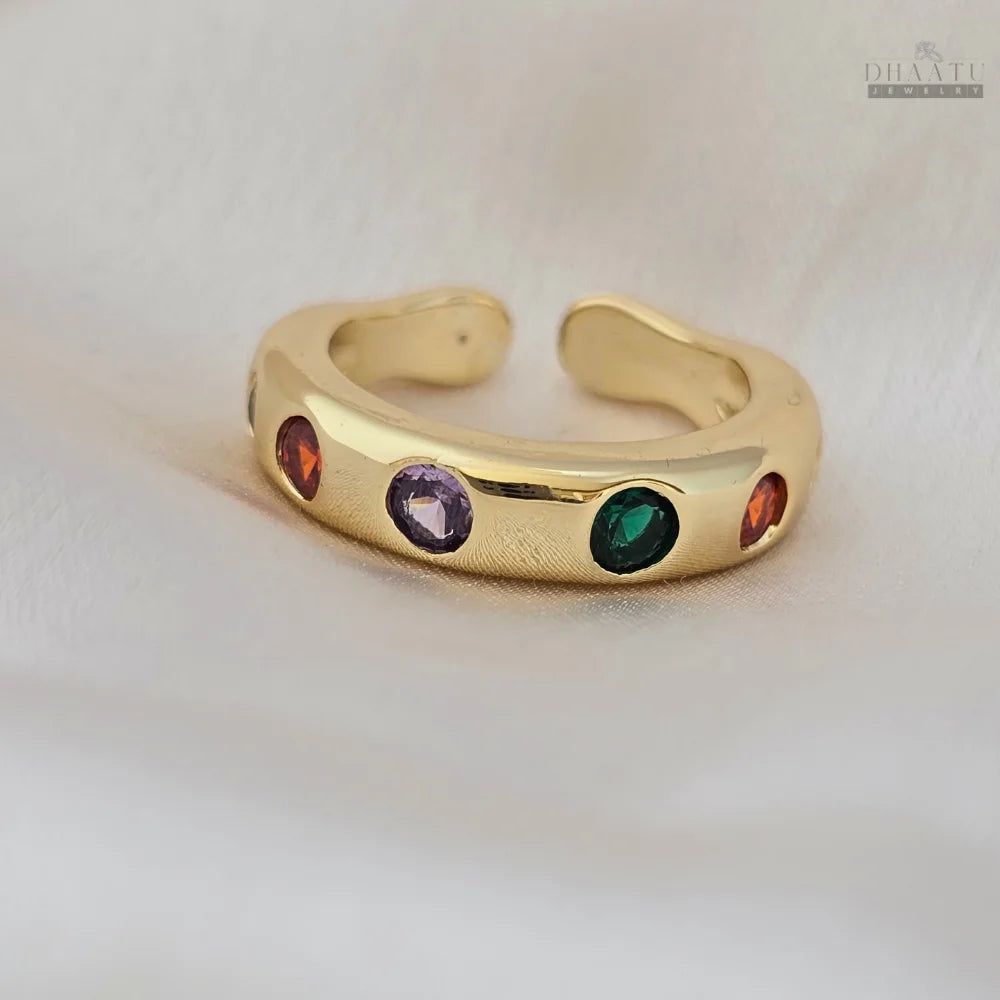 Elegant Channel-Set Gemstone Ring