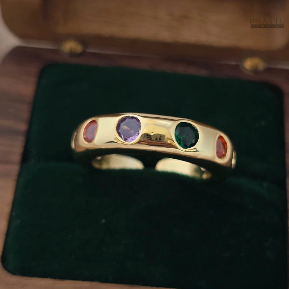Elegant Channel-Set Gemstone Ring