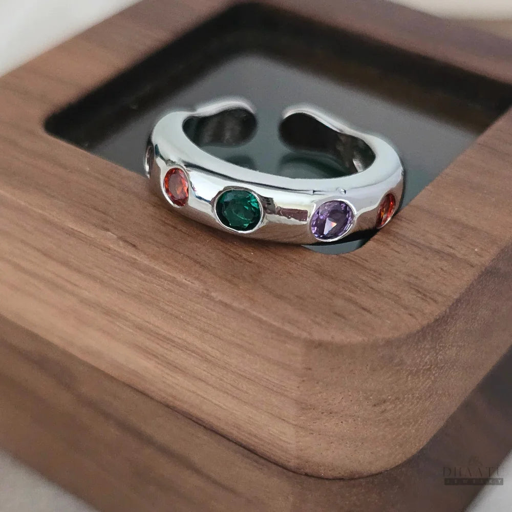 Elegant Channel-Set Gemstone Ring