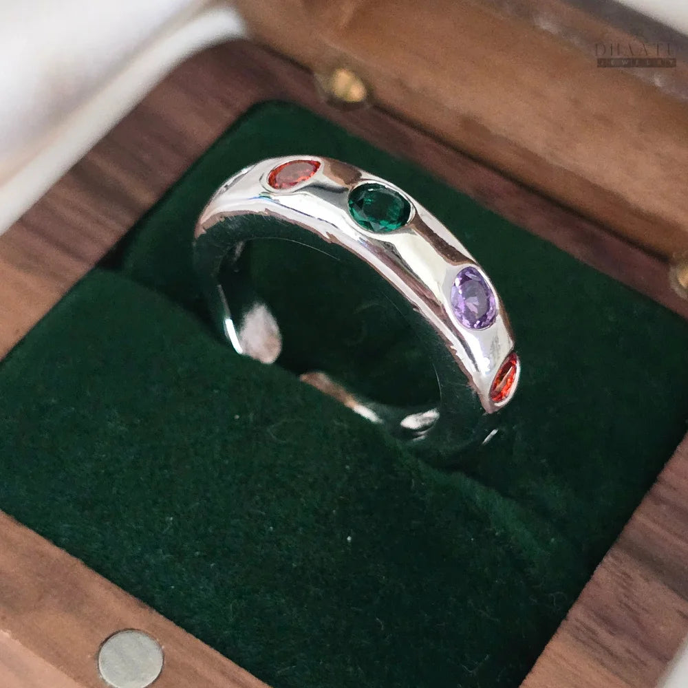 Elegant Channel-Set Gemstone Ring
