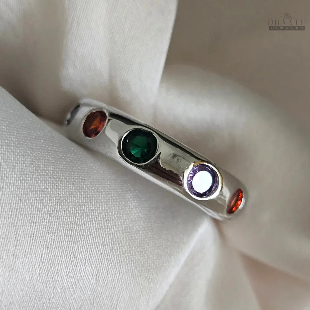 Elegant Channel-Set Gemstone Ring