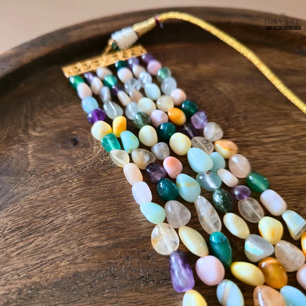 Dhaatu Multi-Color Natural Stone Beaded Choker Necklace