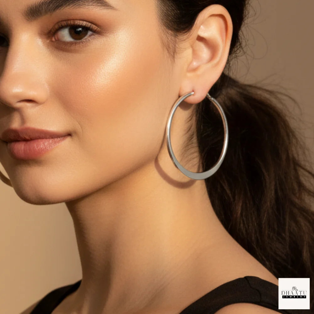 Dhaatu Classic Anti-Tarnish Tube Hoop Earrings | Gold & Silver (3.5cm & 4.5cm)