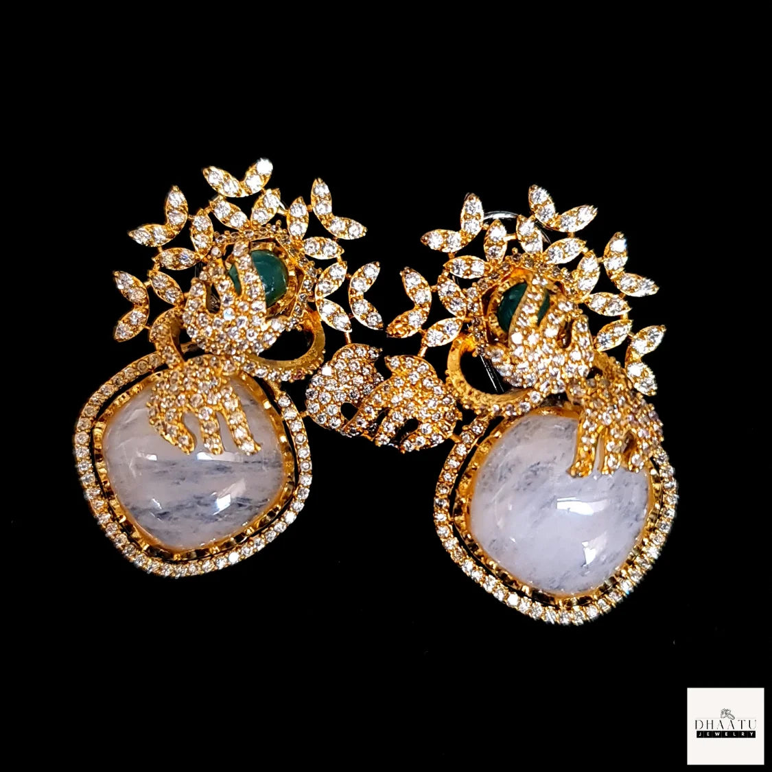 Rivaayat Collection CZ & Gemstone Statement Stud Earrings