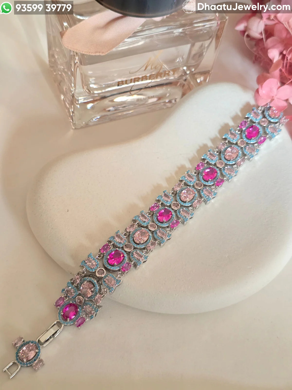Victorian-Style Multi-Stone AD/CZ Statement Bracelet - Adjustable 18cm to 21cm - 4 Color Variants