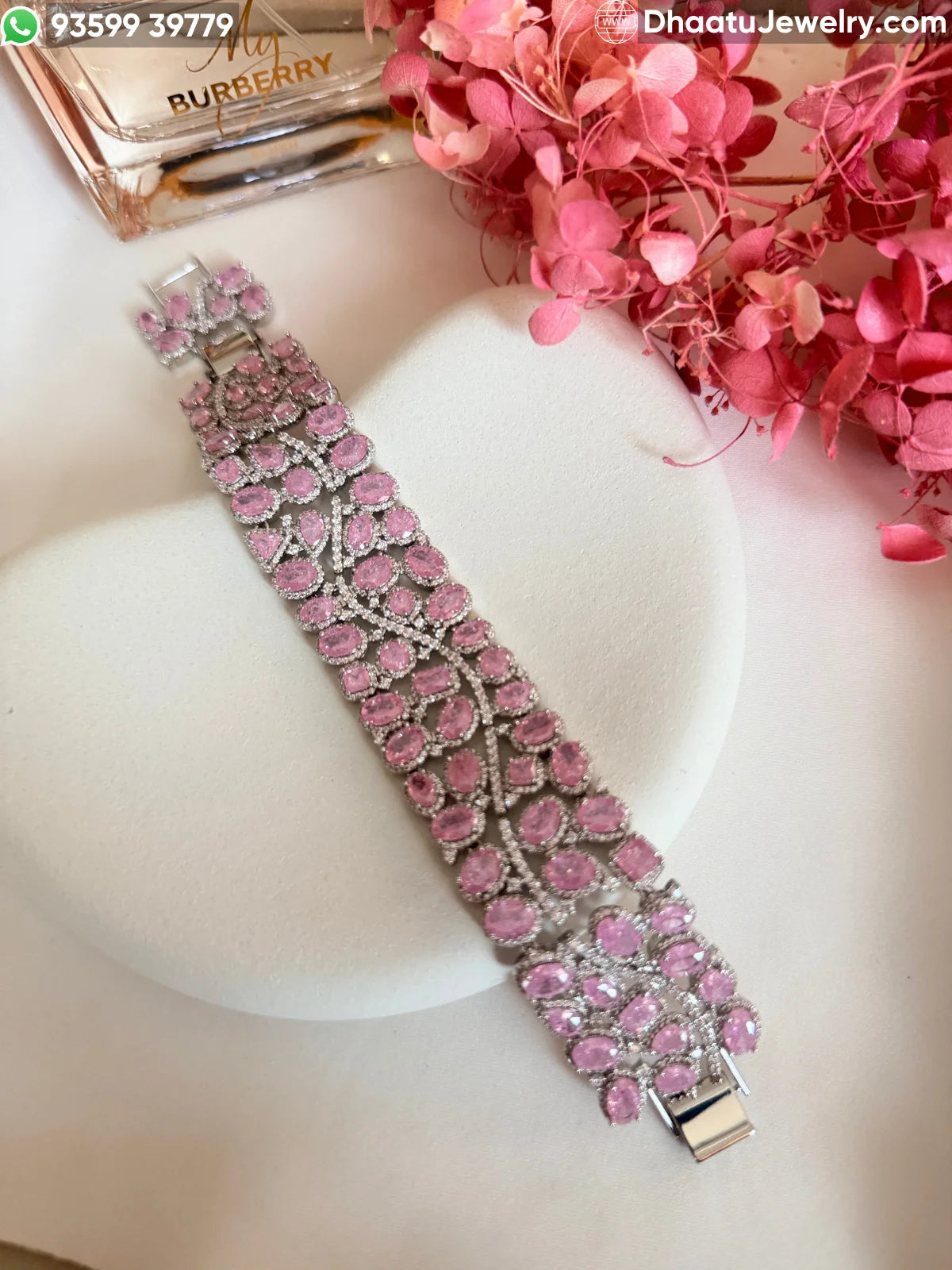 Multicolor Crystal Oval-Cut Statement Bracelet - 18cm to 21cm Extendable - Available in Pastel Pink, Emerald Green, Sapphire Blue, and Rainbow Mix
